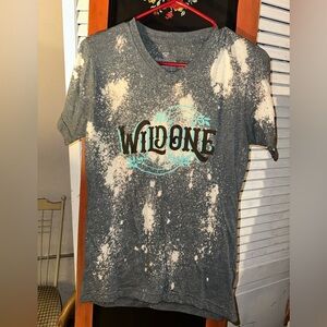 Wild one graphic tee. Distressed